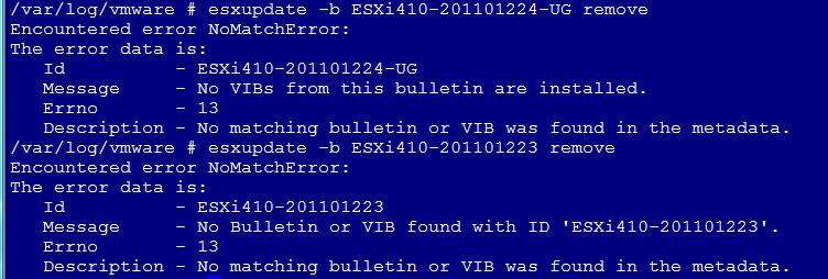esxupdate encountered error