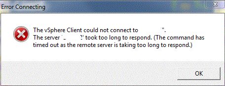 vsphere client could not connect