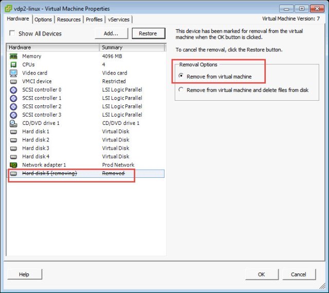 remove-extra-vdp-disk